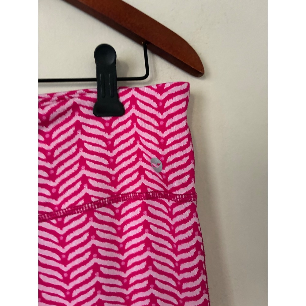 Vineyard Vines Performance Pink Chevron Cropped Leggings Womens Large Activewear - Picture 2 of 4